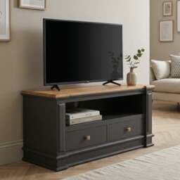 Lawson Oak and Charcoal Grey Painted Small TV Cabinet
