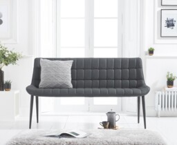 Larson Grey Faux Leather Bench