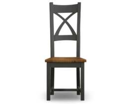 Painted Rustic Oak Set of 2 Painted Dining Chairs