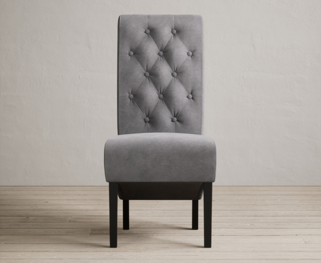 Marlowe Grey Set of 2 Velvet Dining Chairs