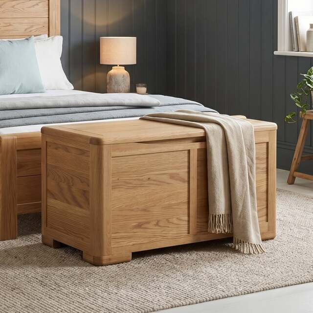 Harper Solid Oak Blanket Box
