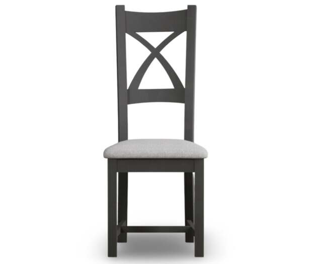 Painted Light Grey Set of 2 Painted Dining Chairs