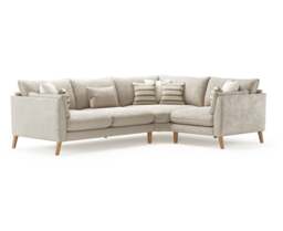 Palermo Cream Chenille Fabric Right Hand Facing Corner Sofa
