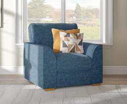 Jasper Indigo Chenille Fabric Armchair