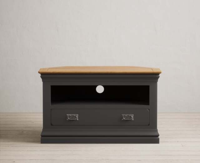 Charwood Oak and Charcoal Painted Corner TV Unit