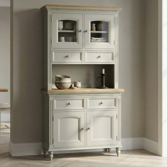 Francis Oak and Soft Green Painted Small Dresser