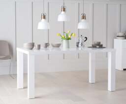 Seattle 160cm White High Gloss Dining Table