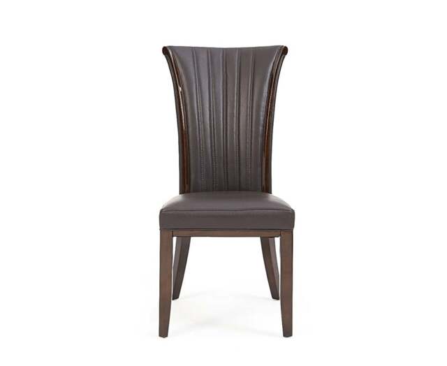 Lorient Brown Set of 2 Leather Dining Chairs