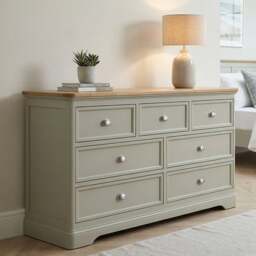 Brampton Soft Green Painted Wide Chest Of Drawers