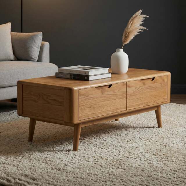Rosa Solid Oak 4 Drawer Storage Coffee Table