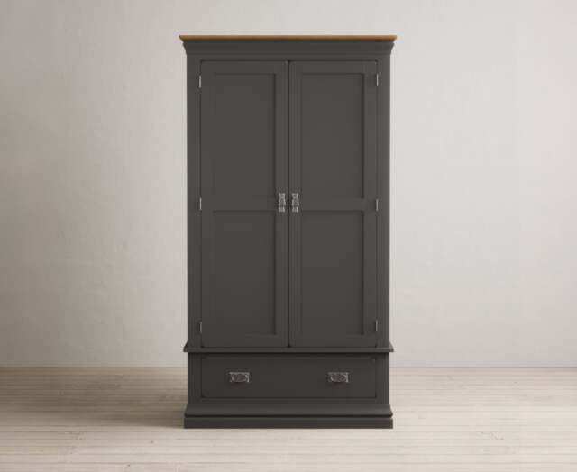 Charwood Oak and Charcoal Painted Double Wardrobe