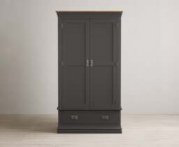 Charwood Oak and Charcoal Painted Double Wardrobe