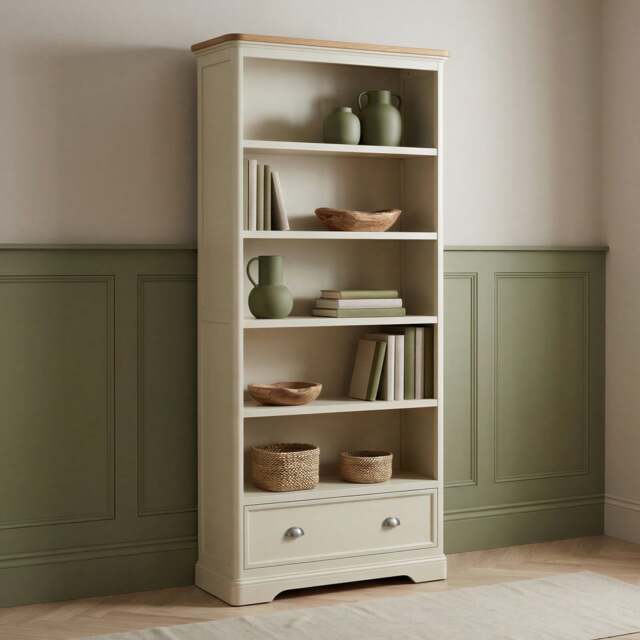 Madley Oak and Cream Painted Tall Bookcase
