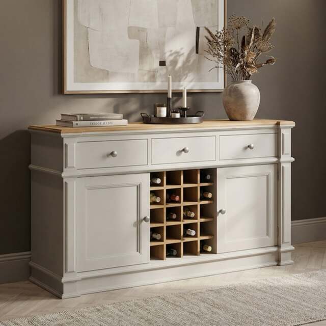 Lawson Oak and Soft White Painted Large Sideboard