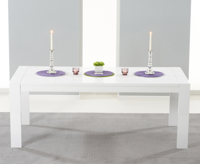 Extending Baltimore 200cm White High Gloss Dining Table