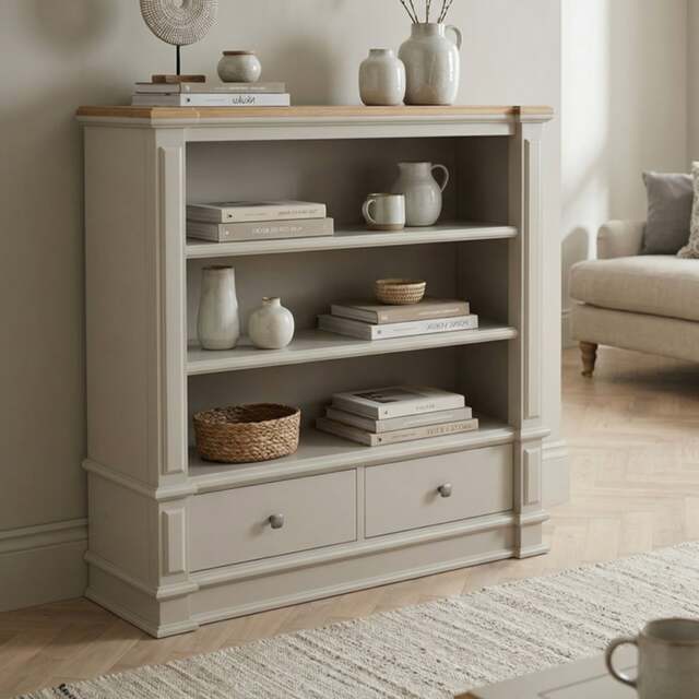 Lawson Oak and Soft White Painted Small Bookcase