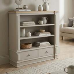 Lawson Oak and Soft White Painted Small Bookcase