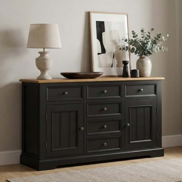 Charlton Oak and Black Painted Large Sideboard