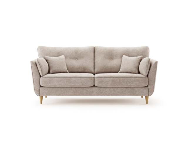 Capri Natural Chenille Fabric 3 Seater Sofa