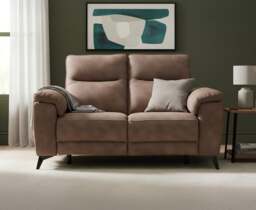 Sinclair Earth Brown Fabric 2 Seater Recliner Sofa