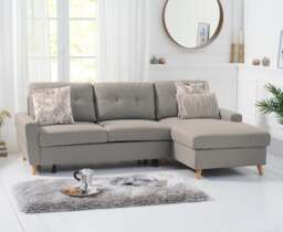 Florence Right Facing Chaise Sofa Bed in Grey Linen