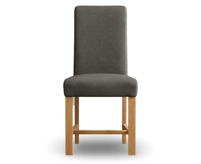 Braced Charcoal Grey Set of 2 Fabric Dining Chairs