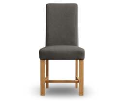 Braced Charcoal Grey Set of 2 Fabric Dining Chairs