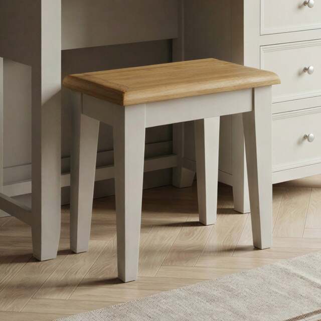 Weymouth Oak and Soft White Painted Dressing Stool