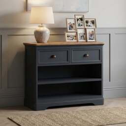 Bridstow Oak and Blue Painted Storage Console Table