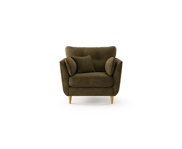 Capri Sage Chenille Fabric Armchair