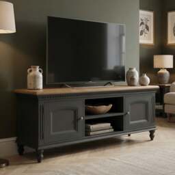 Francis Oak and Charcoal Grey Painted Large TV Cabinet