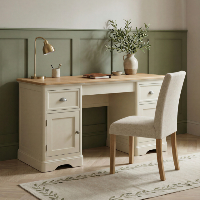 Madley Oak and Cream Painted Computer Desk