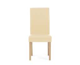Olivia Cream Set of 2 Faux Leather Dining Chairs