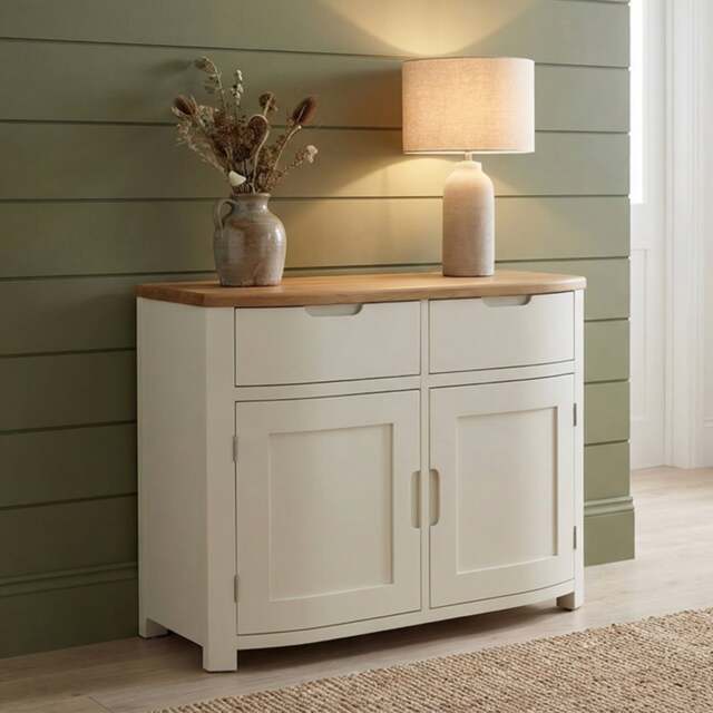 Bradwell Oak and Signal White Painted Small Sideboard