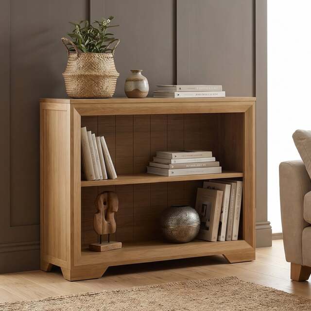 Tilt 100% Solid Oak Small Bookcase