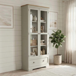 Brampton Soft Green Painted Glazed Display Cabinet
