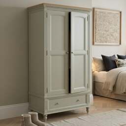 Francis Oak and Soft Green Painted Double Wardrobe