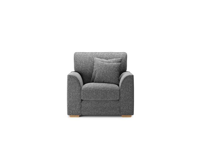 Jasper Charcoal Chenille Fabric Armchair