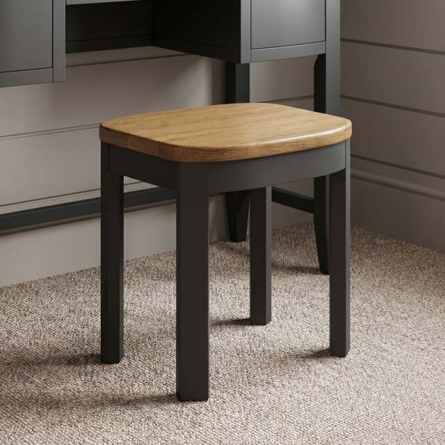 Bradwell Oak and Charcoal Painted Dressing Stool