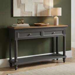 Francis Oak and Charcoal Grey Painted Console Table