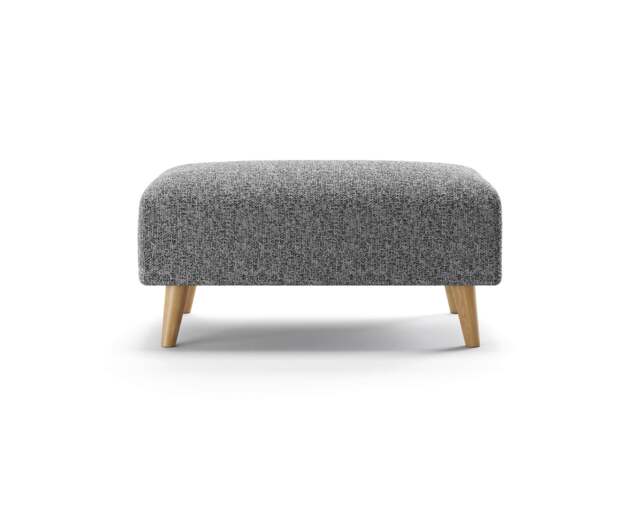 Jasper Charcoal Chenille Fabric Footstool