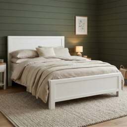 Bradwell Oak and Signal White Painted Double Bed