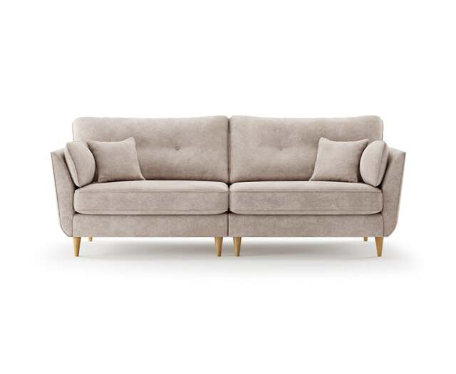 Capri Natural Chenille Fabric 4 Seater Sofa
