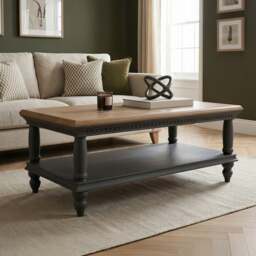 Francis Oak and Charcoal Grey Painted Petite Coffee Table