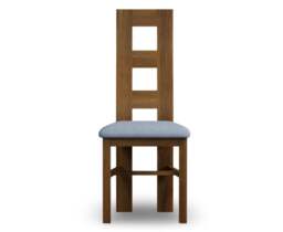 Rustic Solid Oak Blue Set of 2 Fabric Dining Chairs