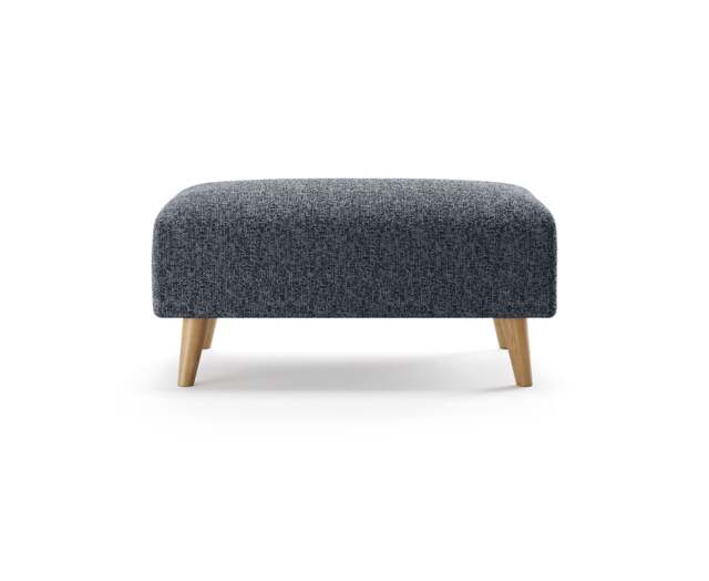 Jasper Navy Chenille Fabric Footstool