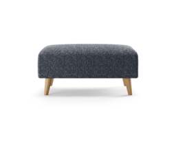 Jasper Navy Chenille Fabric Footstool