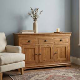 Burford Rustic Solid Oak Large Sideboard