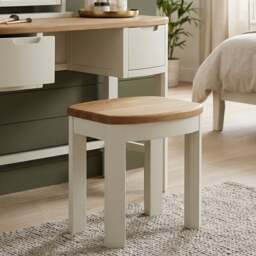 Bradwell Oak and Signal White Painted Dressing Stool
