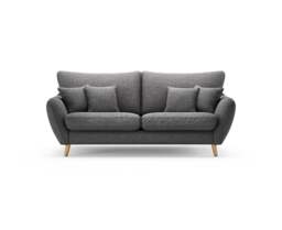 Palma Charcoal Chenille Fabric 3 Seater Sofa